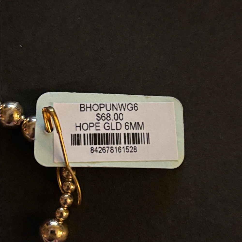 NWT ENEWTON hope unwritten 6mm bead bracelet - gold - Picture 3 of 3